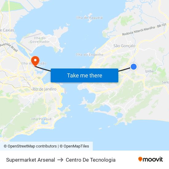 Supermarket Arsenal to Centro De Tecnologia map