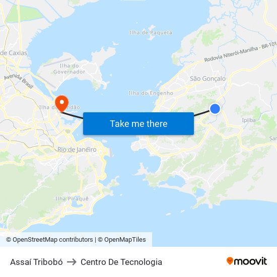 Assaí Tribobó to Centro De Tecnologia map