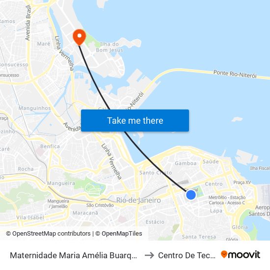 Maternidade Maria Amélia Buarque De Hollanda to Centro De Tecnologia map