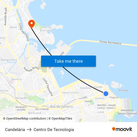 Candelária to Centro De Tecnologia map