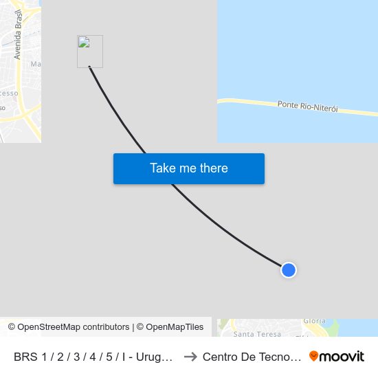 BRS 1 / 2 / 3 / 4 / 5 / I - Uruguaiana to Centro De Tecnologia map