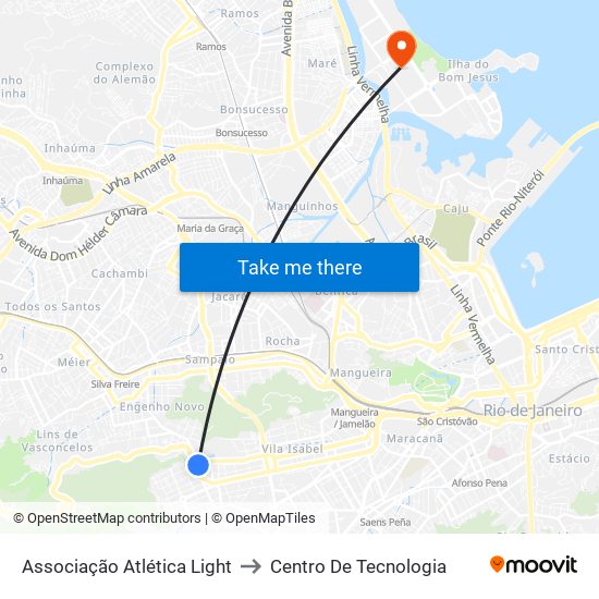 Associação Atlética Light to Centro De Tecnologia map