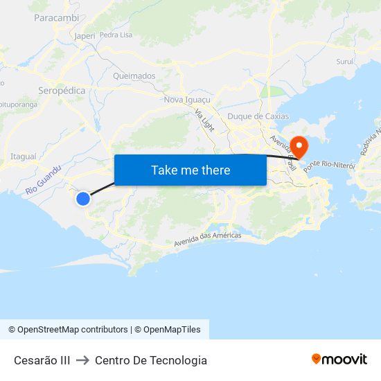 Cesarão III to Centro De Tecnologia map