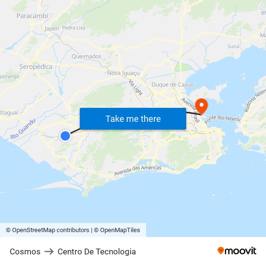 Cosmos to Centro De Tecnologia map