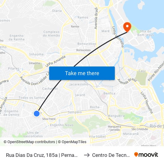 Rua Dias Da Cruz, 185a | Pernambucanas to Centro De Tecnologia map