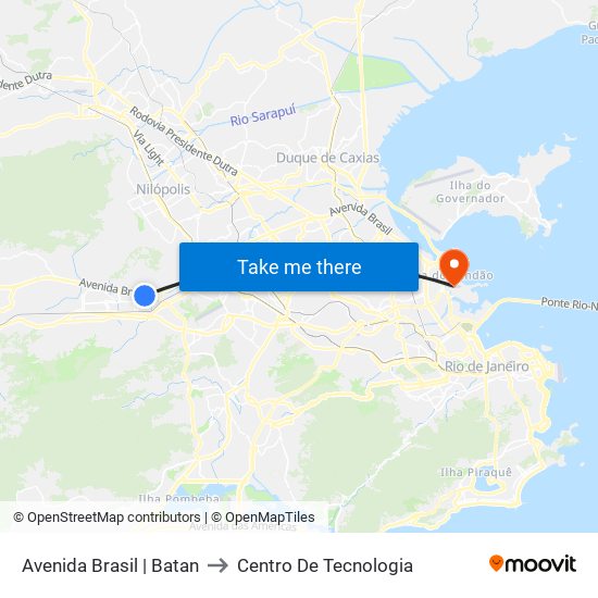 Avenida Brasil | Batan to Centro De Tecnologia map