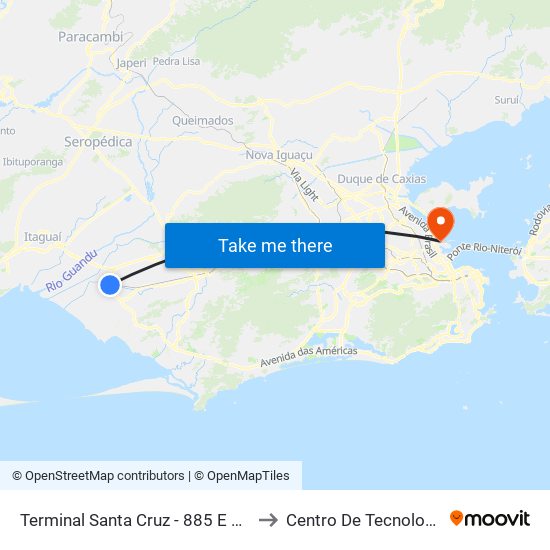 Terminal Santa Cruz - 885 E 892 to Centro De Tecnologia map