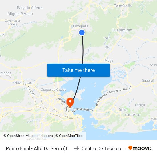 Ponto Final - Alto Da Serra (Trel) to Centro De Tecnologia map