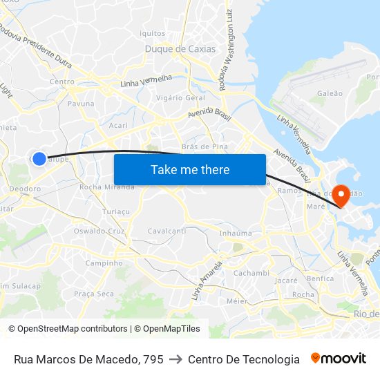 Rua Marcos De Macedo, 795 to Centro De Tecnologia map