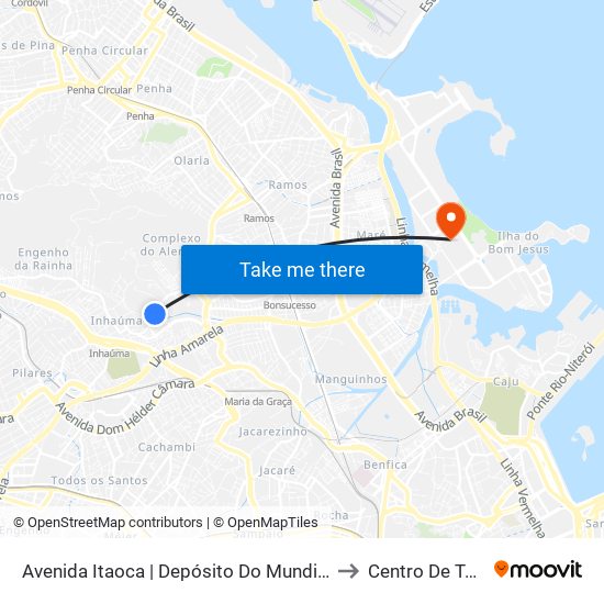 Avenida Itaoca | Depósito Do Mundial (Sentido Inhaúma) to Centro De Tecnologia map