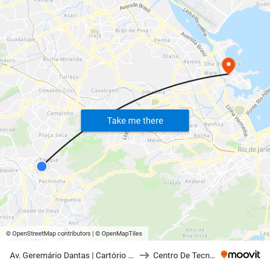 Av. Geremário Dantas | Cartório Do Tanque to Centro De Tecnologia map