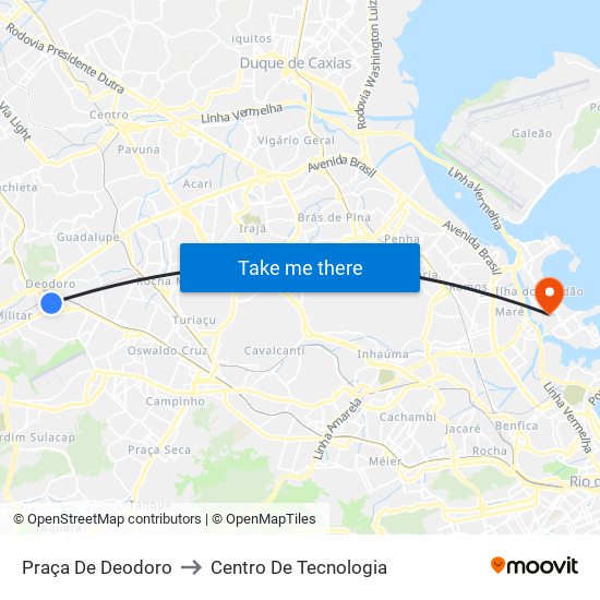 Praça De Deodoro to Centro De Tecnologia map