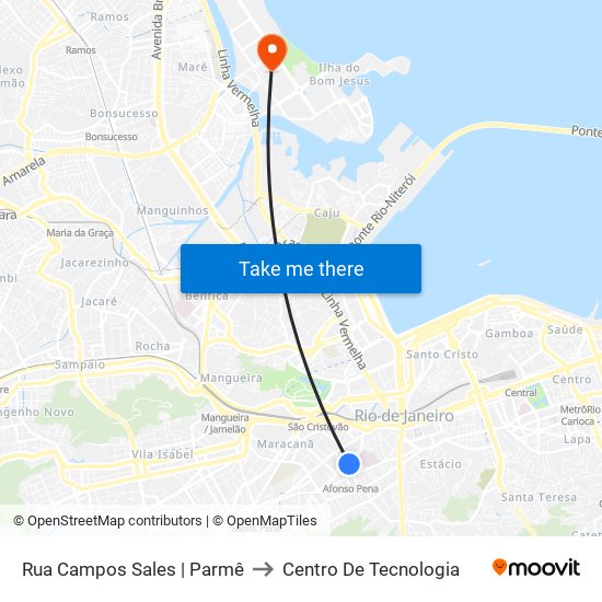 Rua Campos Sales | Parmê to Centro De Tecnologia map