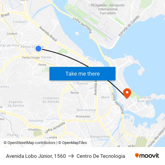 Avenida Lobo Júnior, 1560 to Centro De Tecnologia map