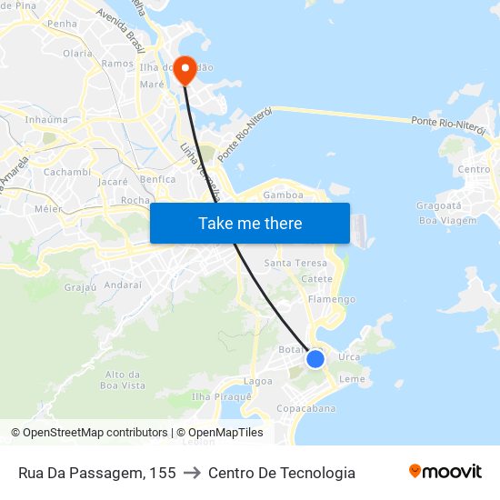 Rua Da Passagem, 155 to Centro De Tecnologia map