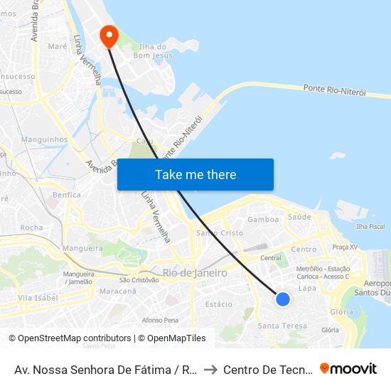 Av. Nossa Senhora De Fátima / R. Riachuelo to Centro De Tecnologia map