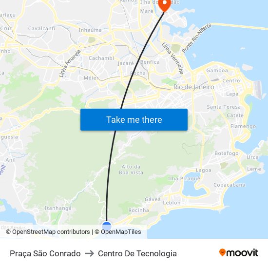 Praça São Conrado to Centro De Tecnologia map