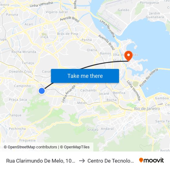 Rua Clarimundo De Melo, 1014 to Centro De Tecnologia map