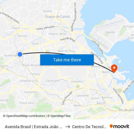 Avenida Brasil | Estrada João Paulo to Centro De Tecnologia map