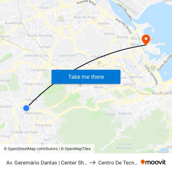 Av. Geremário Dantas | Center Shopping Rio to Centro De Tecnologia map