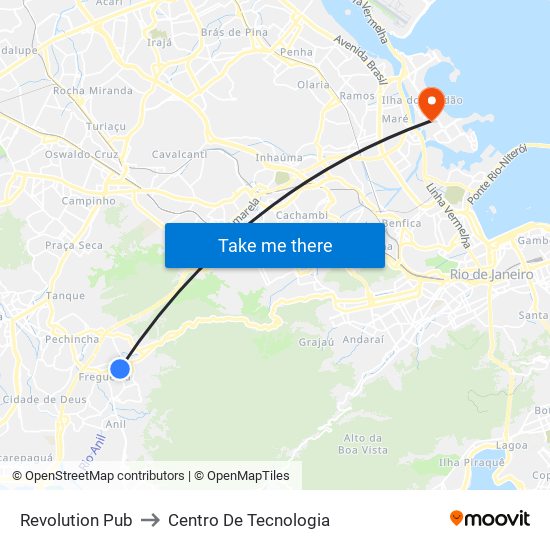 Revolution Pub to Centro De Tecnologia map