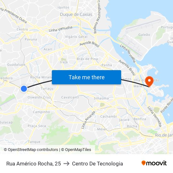 Rua Américo Rocha, 25 to Centro De Tecnologia map