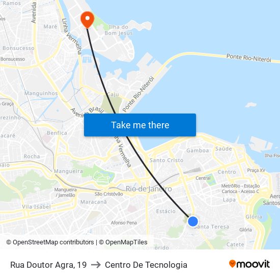 Rua Doutor Agra, 19 to Centro De Tecnologia map