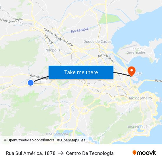 Rua Sul América, 1878 to Centro De Tecnologia map