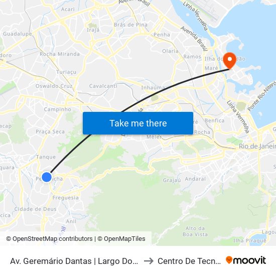 Av. Geremário Dantas | Largo Do Pechincha to Centro De Tecnologia map