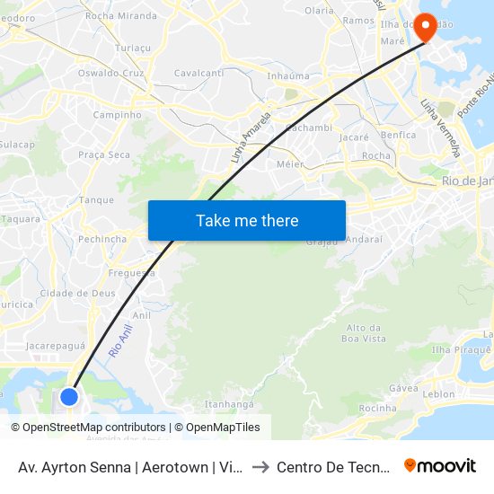 Av. Ayrton Senna | Aerotown | Via Parque to Centro De Tecnologia map