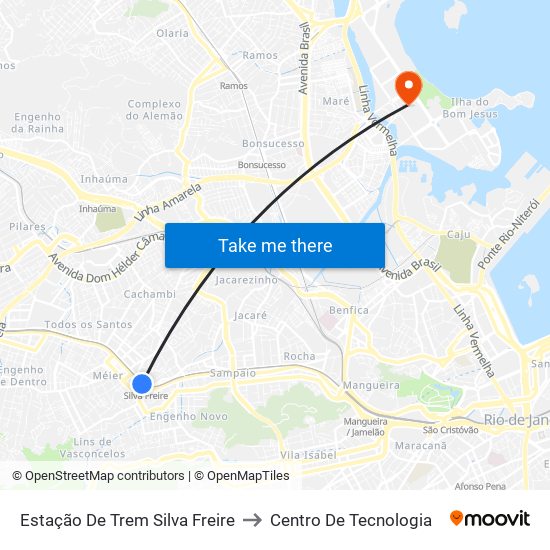 Estação De Trem Silva Freire to Centro De Tecnologia map