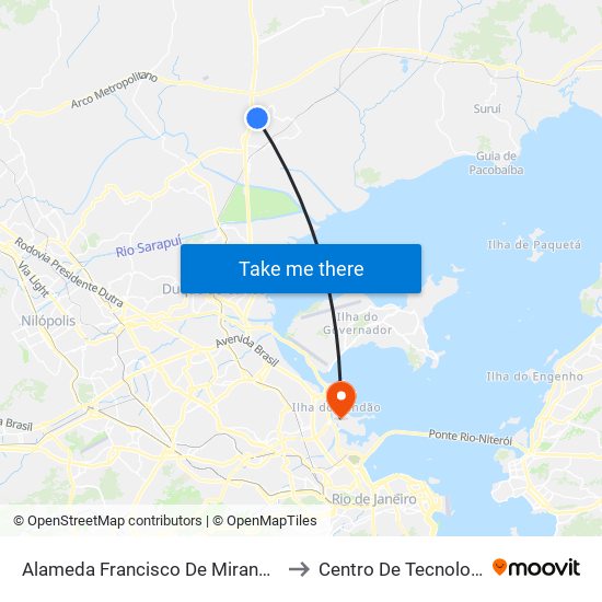 Alameda Francisco De Miranda, 2 to Centro De Tecnologia map