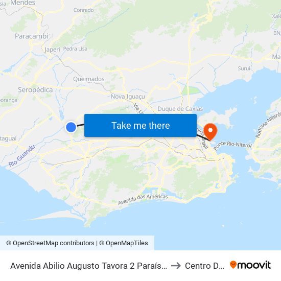 Avenida Abilio Augusto Tavora 2 Paraíso Nova Iguaçu - Rio De Janeiro 26298 Brasil to Centro De Tecnologia map