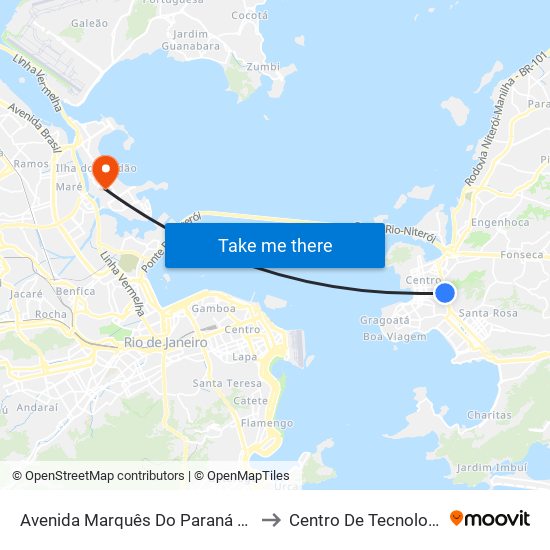 Avenida Marquês Do Paraná 189 to Centro De Tecnologia map