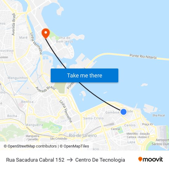 Rua Sacadura Cabral 152 to Centro De Tecnologia map