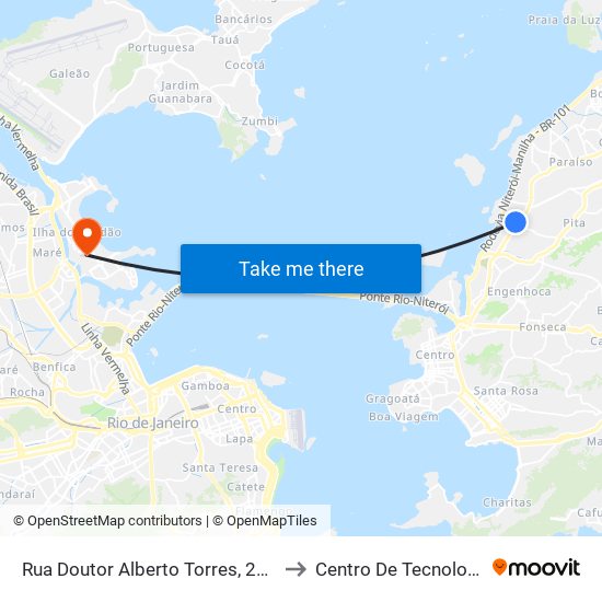 Rua Doutor Alberto Torres, 2050 to Centro De Tecnologia map