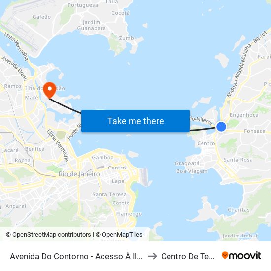 Avenida Do Contorno - Acesso À Ilha Da Conceição to Centro De Tecnologia map