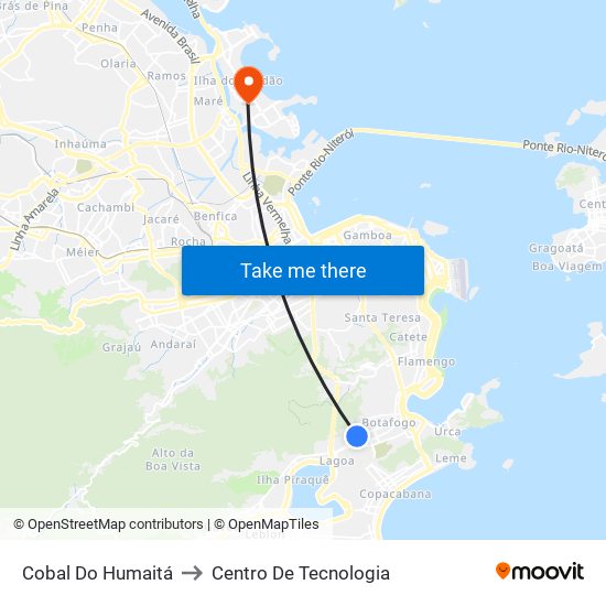 Cobal Do Humaitá to Centro De Tecnologia map