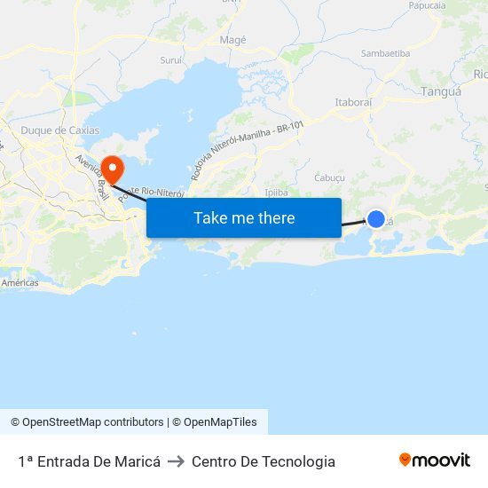 1ª Entrada De Maricá to Centro De Tecnologia map