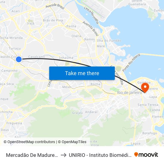 Mercadão De Madureira to UNIRIO - Instituto Biomédico map