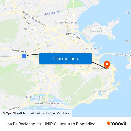 Upa De Realengo to UNIRIO - Instituto Biomédico map