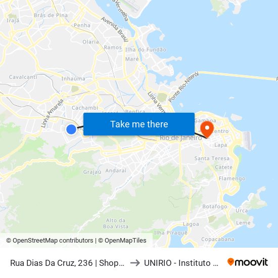 Rua Dias Da Cruz, 236 | Shopping Do Méier to UNIRIO - Instituto Biomédico map