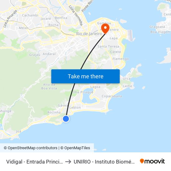 Vidigal - Entrada Principal to UNIRIO - Instituto Biomédico map