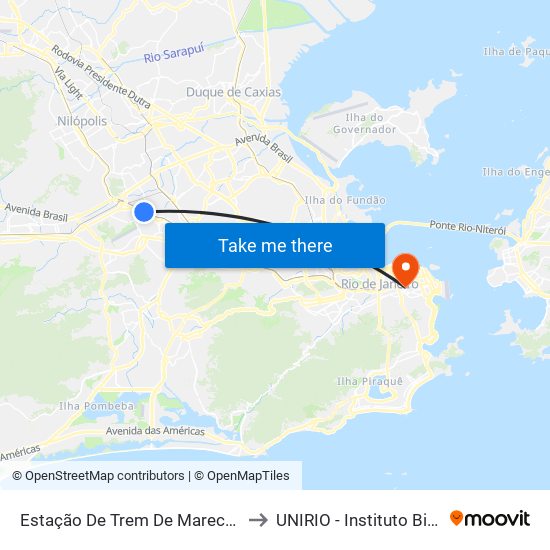 Estação De Trem De Marechal Hermes to UNIRIO - Instituto Biomédico map