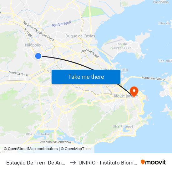 Estação De Trem De Anchieta to UNIRIO - Instituto Biomédico map