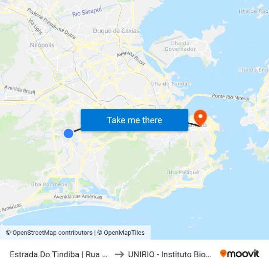Estrada Do Tindiba | Rua Caituba to UNIRIO - Instituto Biomédico map