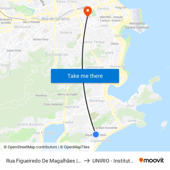 Rua Figueiredo De Magalhães | Rua Barata Ribeiro to UNIRIO - Instituto Biomédico map