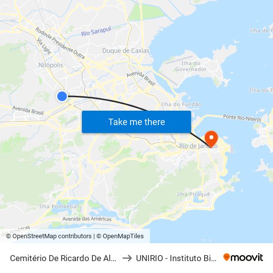 Cemitério De Ricardo De Albuquerque to UNIRIO - Instituto Biomédico map