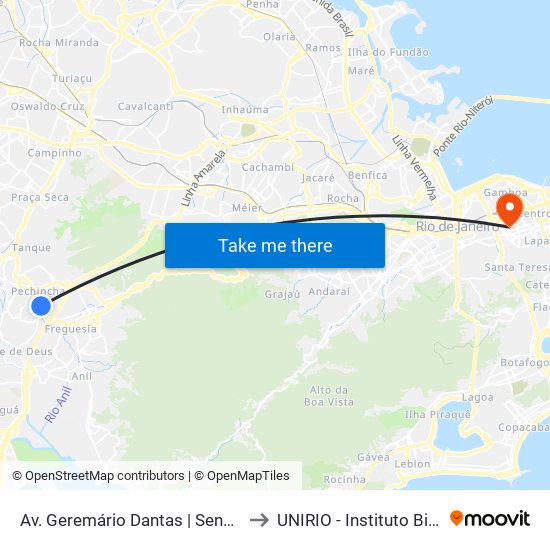 Av. Geremário Dantas | Senai Freguesia to UNIRIO - Instituto Biomédico map