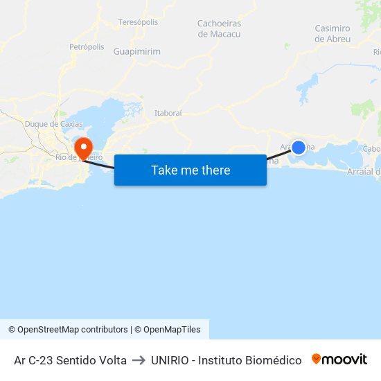 Ar C-23 Sentido Volta to UNIRIO - Instituto Biomédico map
